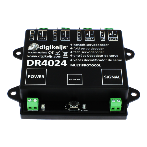 digikeijs DR4024-SET, Komplett-Set inkl. 1x Servodecoder, 4x mini Servo-und 4x 50cm