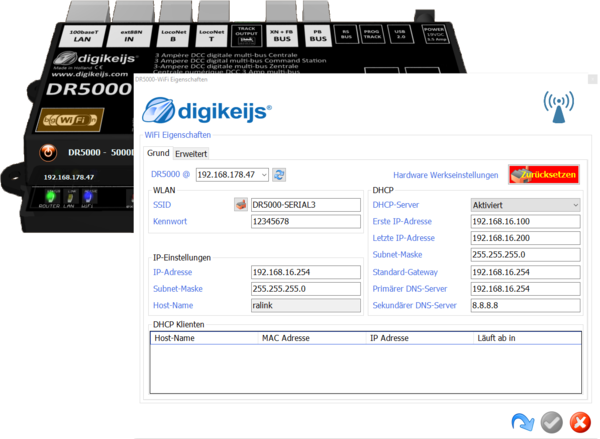 digikeijs DR5000 DCC Multi-Bus Zentrale  ohne 18 Volt Netzteil